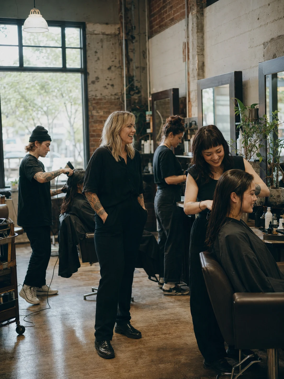 Salon-Team bei der Arbeit im Studio